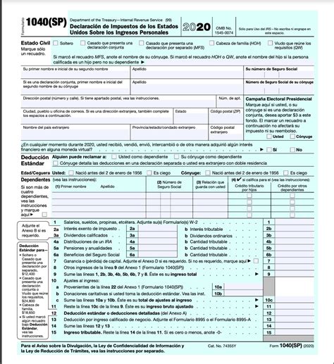 formulario 1040x en espanol